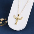 Classic New Creative Gold Plated Anchor Cross Religious Zircon Pendant Necklace Ins Popular Party Jesus Jewelry For Men Women Qme 3
