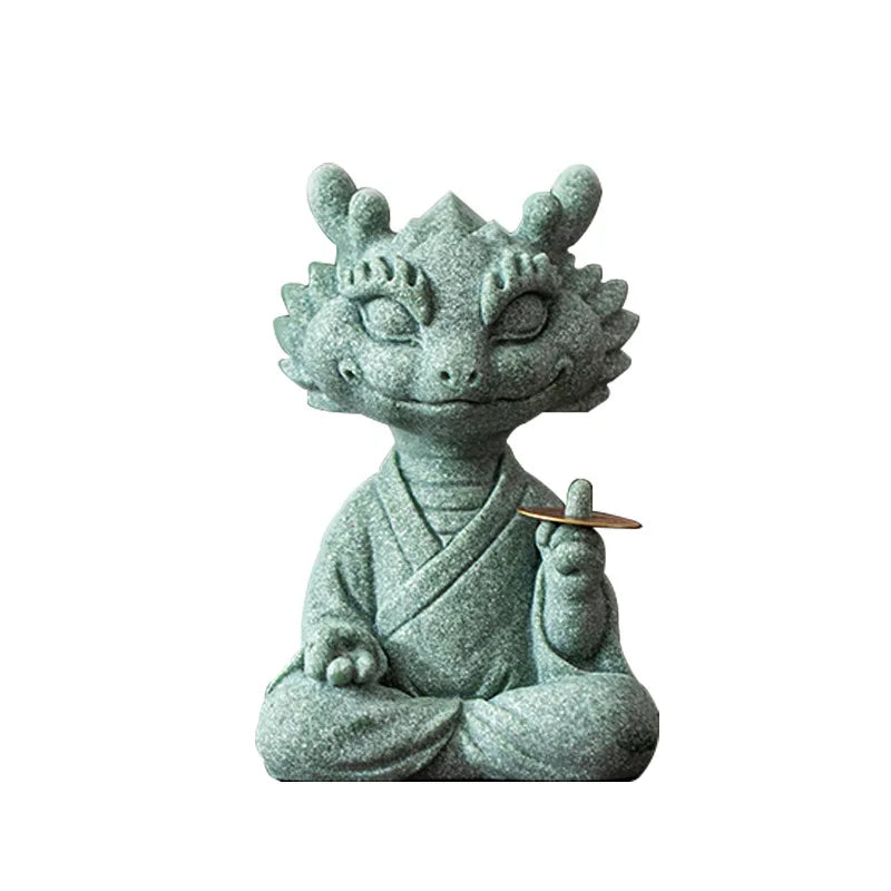Alabaster Dragon-snake Tea Pet Incense Base Unique Feng Shui Decor Qme