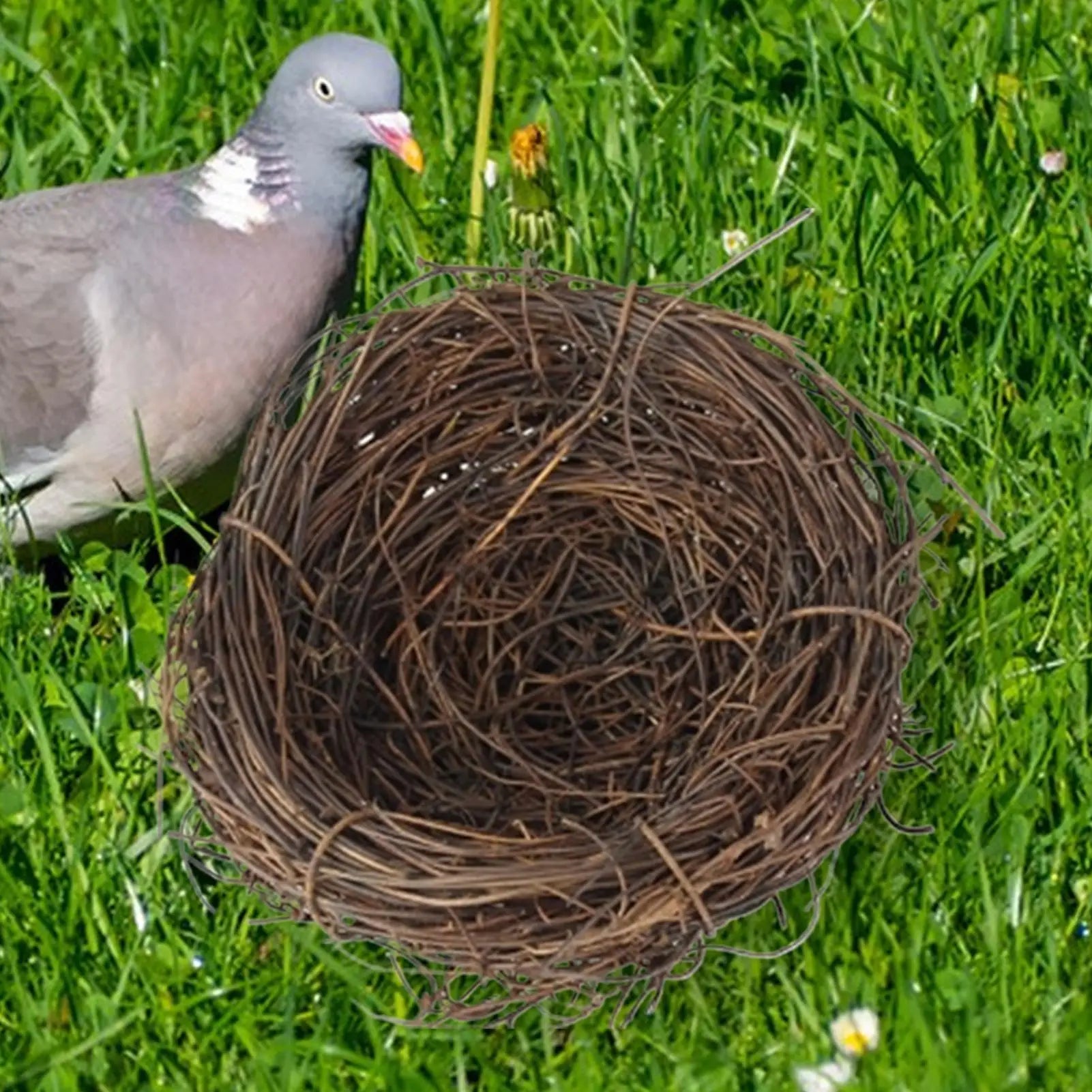 Birds Nest Handmade Woven Parrot Nest Small Animal Bed House For Garden Flat Base Bird Cage Accessories For Parakeet Qme