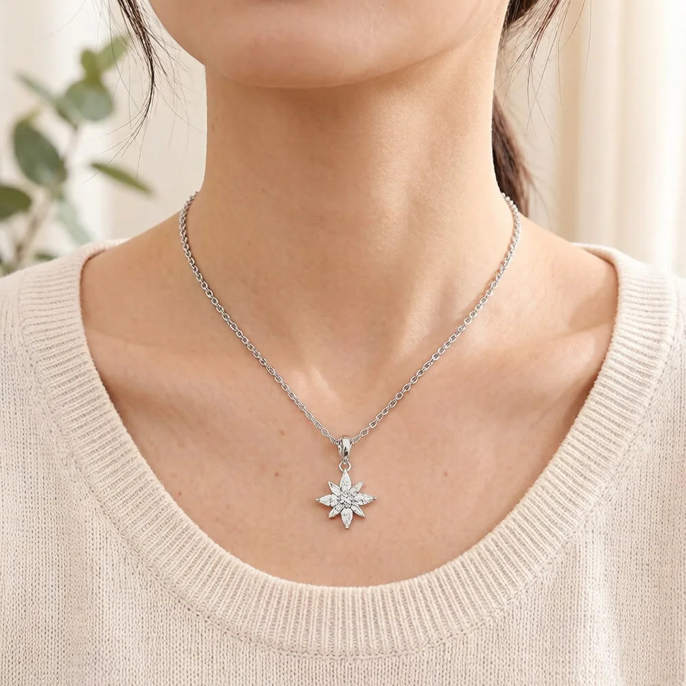 Charm Pendant Feminine Flower Fashion Jewelry For Women Winter 925 Sterling Silver New Romantic Gift Qme