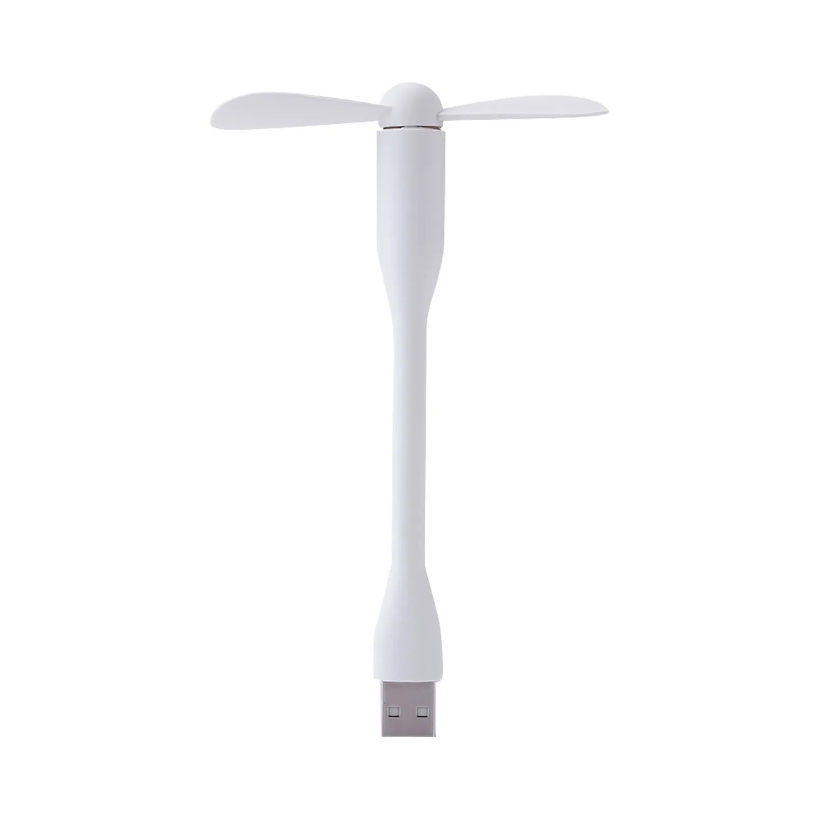 USB Small Fan Flexible Bendable Fan for Power Bank Laptop PC AC Charger Portable Hand Cool Mini Fan Summer Gadgets Qme White