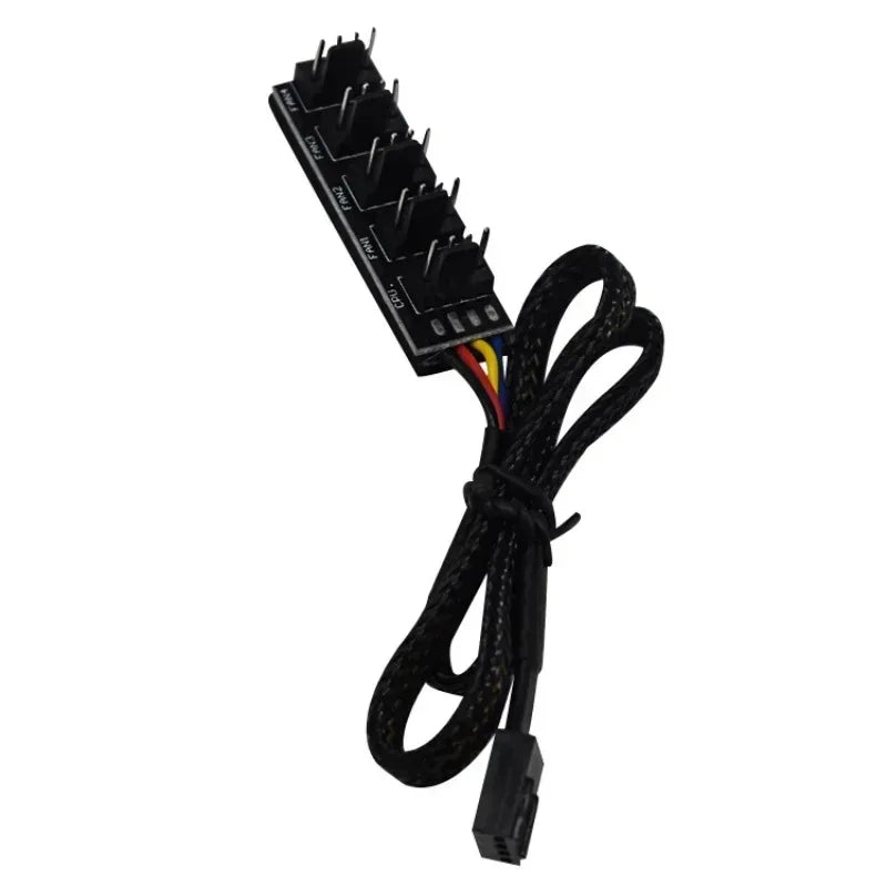 1 To 5 4-Pin TX4 PWM CPU Cooling Fan Braided Power Cable Hub Splitter Adapter 3 Pin 4 Pin Extension Cord Qme