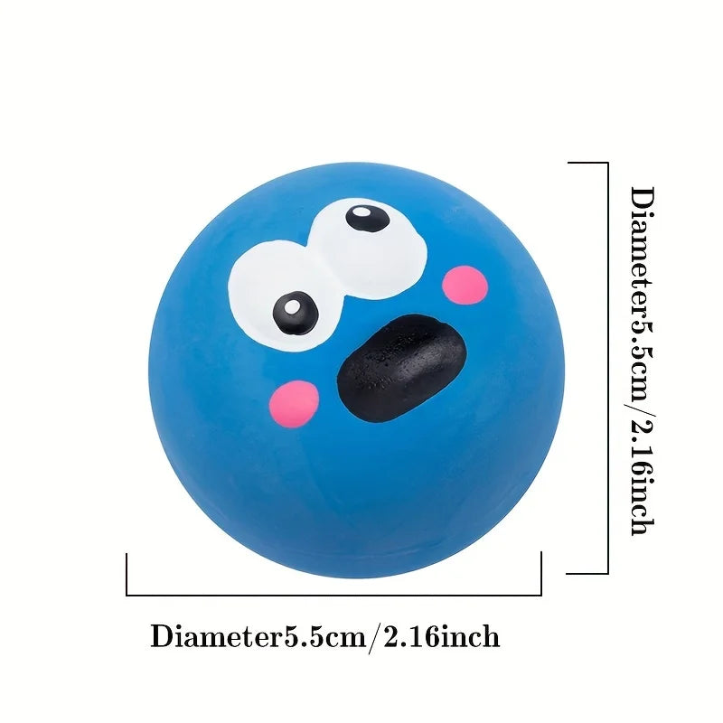 1pcCartoon Big Eye Ball Dog Toy, Durable Rubber Dog Ball Toy WithSound, Pet Grinding Teeth Sound Toy For Dog Interactive supplie Qme