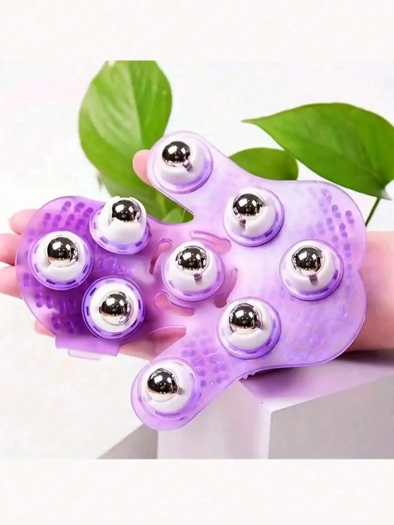 360 Rotating Silicone Body Massager 9 Steel Balls Full Abdomen Leg Qme