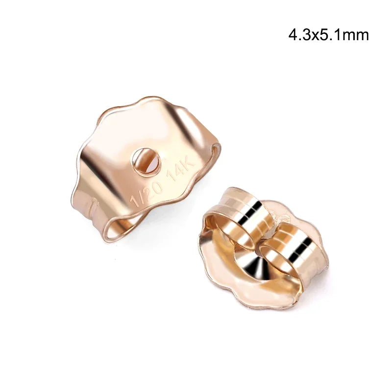 A Pair 14k Gold Filled Earrings Back Stopper Ear Stud 5Size Ear Post Nuts For DIY Earrings Stud Pin Caps Jewelry Making Supplies Qme 4.3x5.1mm-a pair