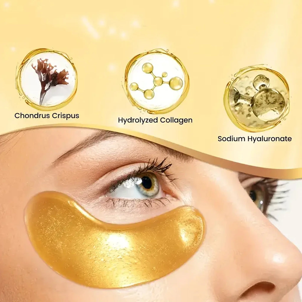 24K Gold Collagen Crystal Eye Mask Area Contains Retinol Arbutin Qme