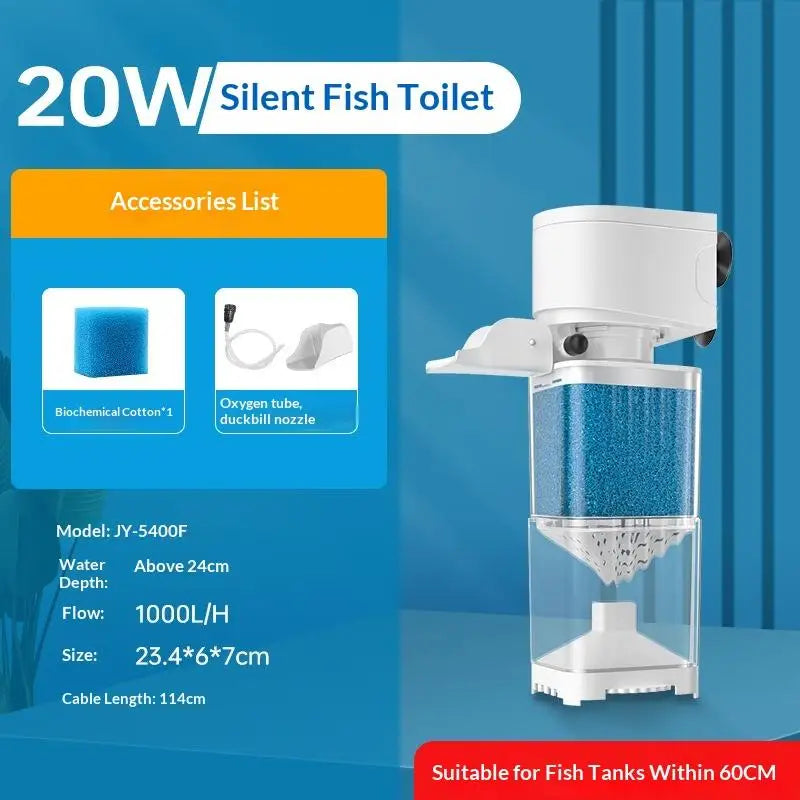 220V 6 In1 Aquarium Filter Pump Fish Tank Submersible Silent Air Qme 20W