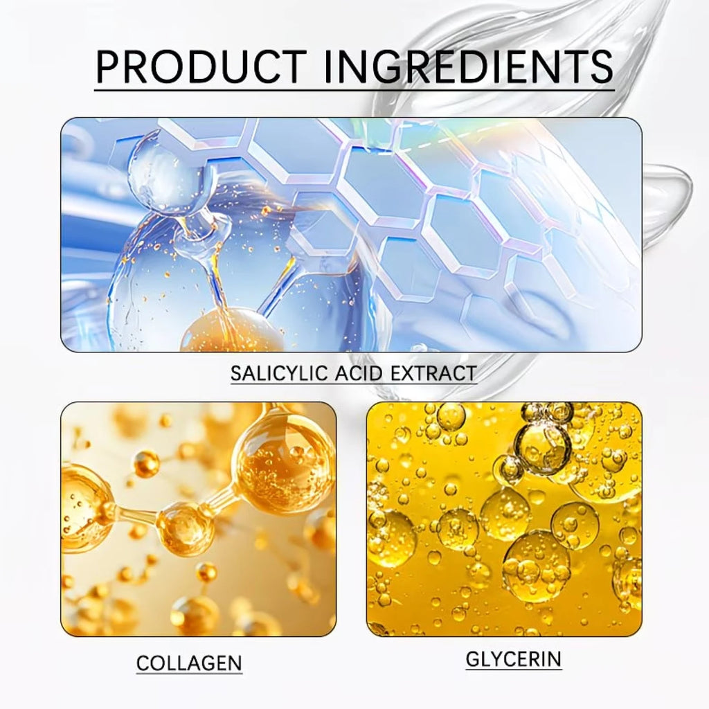 Glow Skin 2% Salicylic Acid BHA Liquid Gel, Aloe Vera Collagen Hydrating Shrink Pores Smooth Facial Care Qme