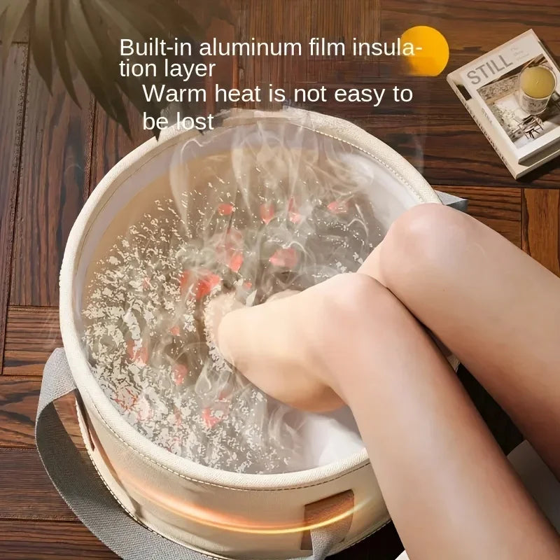 Foldable Portable Folding Foot Soak Bath Tub with Heat Preservation - Multifunctional Deep Basin, Foot Spa Bucket massagem Qme