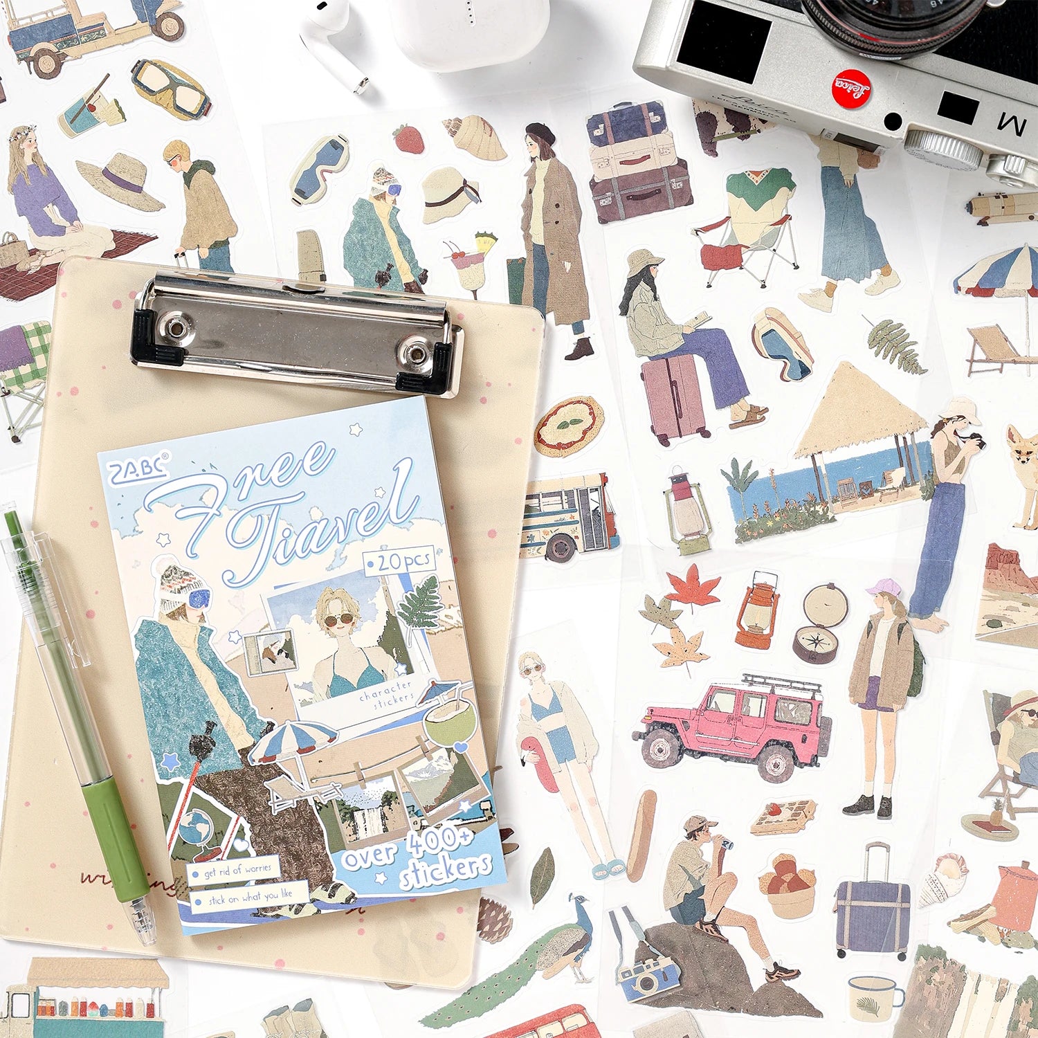 TIANZI 20/80 Pcs Cartoon Character Die-Cutting Stickers Korean Stationery DIY Scrapbooking Journal Decorative Sticker Book Qme