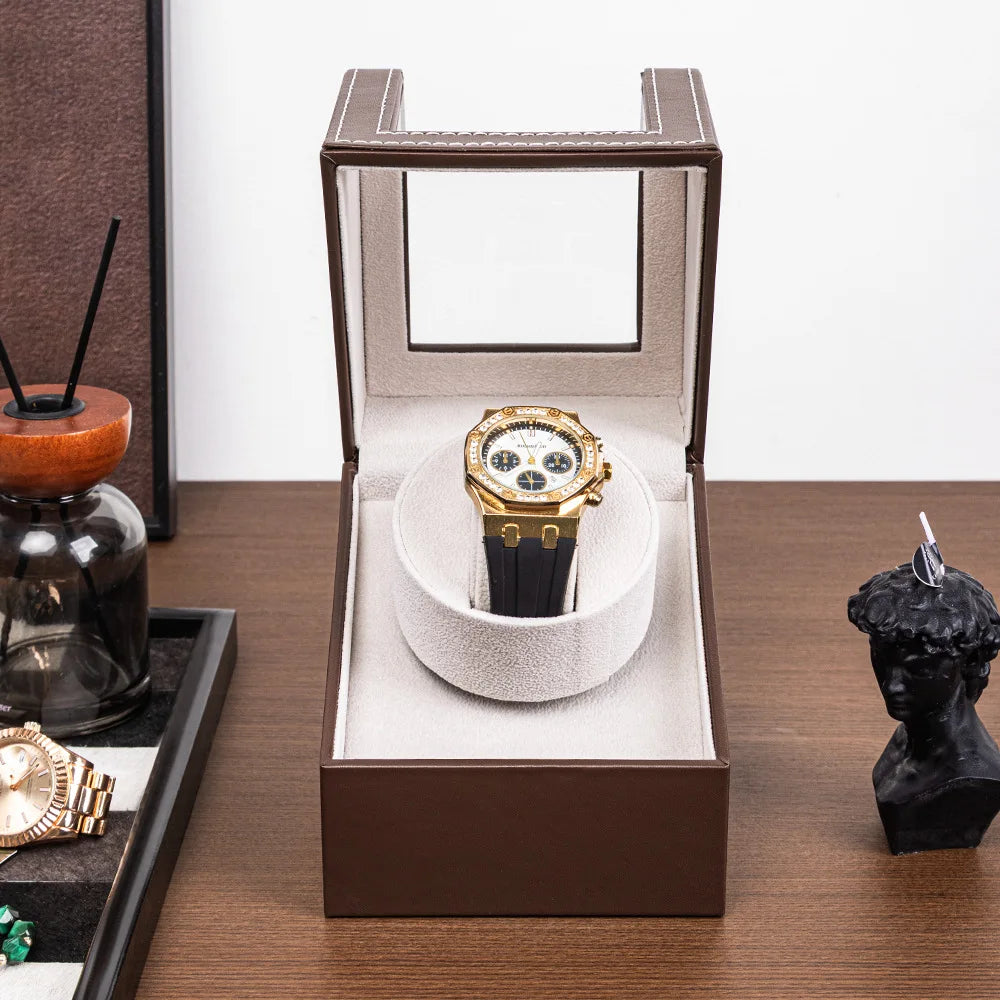 Watch Winder Automatic Winding Box for Mechanical Watches, Rotating Storage Case Watch Shaker, Automatic Watch Winding Device Qme