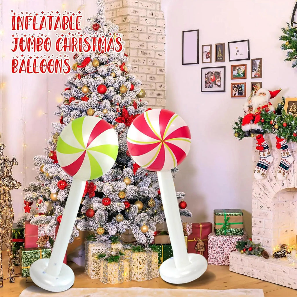 Blow Up Christmas Ornaments Large Weatherproof Party Supplies Outdoor Candy Ornaments Christmas Decorations For Party Front Door Qme