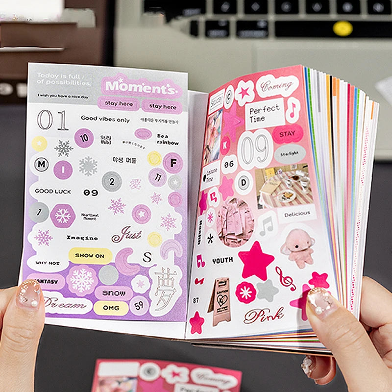 Y2K Sweet Cool Sticker Book Set (2 Pack), Multi-Use Decor Stickers for Scrapbooking, Toploader, Phone & Craft Projects Qme