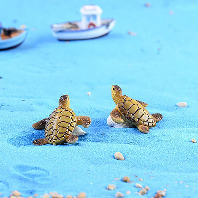 Aquarium Fish Tank Decor Mini Sea Turtle Model Resin Ornaments Home Landscape Accessories Fine Workmanship Layout Prop Qme