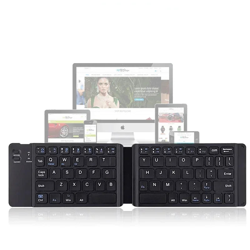 Wireless Folding Keyboard Bluetooth Keyboard With Touchpad For Windows Android IOS Phone Multi-Function Button Mini Keyboard Qme