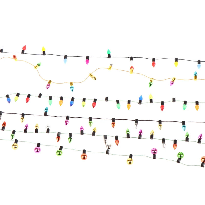 Fake Lights String Christmas Good Decoration Dollhouse Mini Furniture Qme