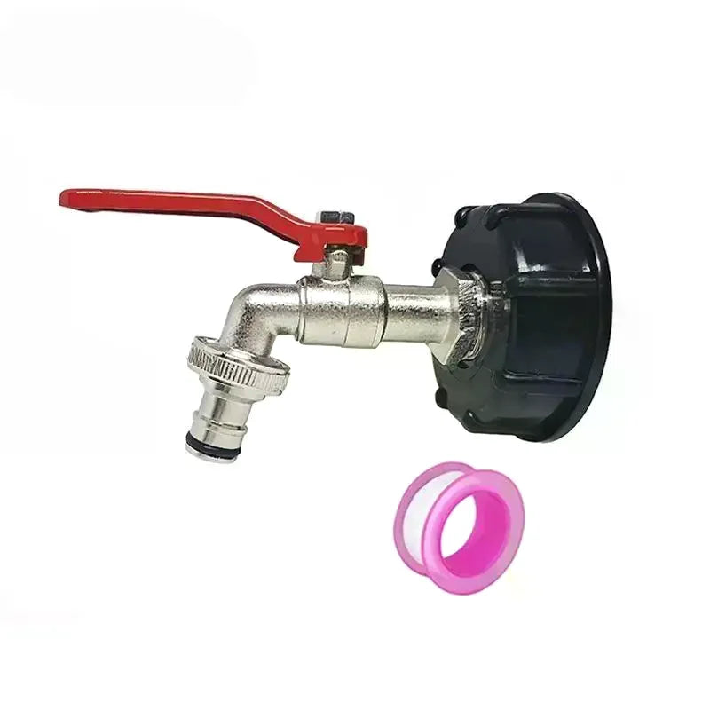 1 Set Heavy Duty Brass IBC Tank Faucet Leak Proof Universal Hose Adapter For Garden Irrigation With Free Seal Tape Qme