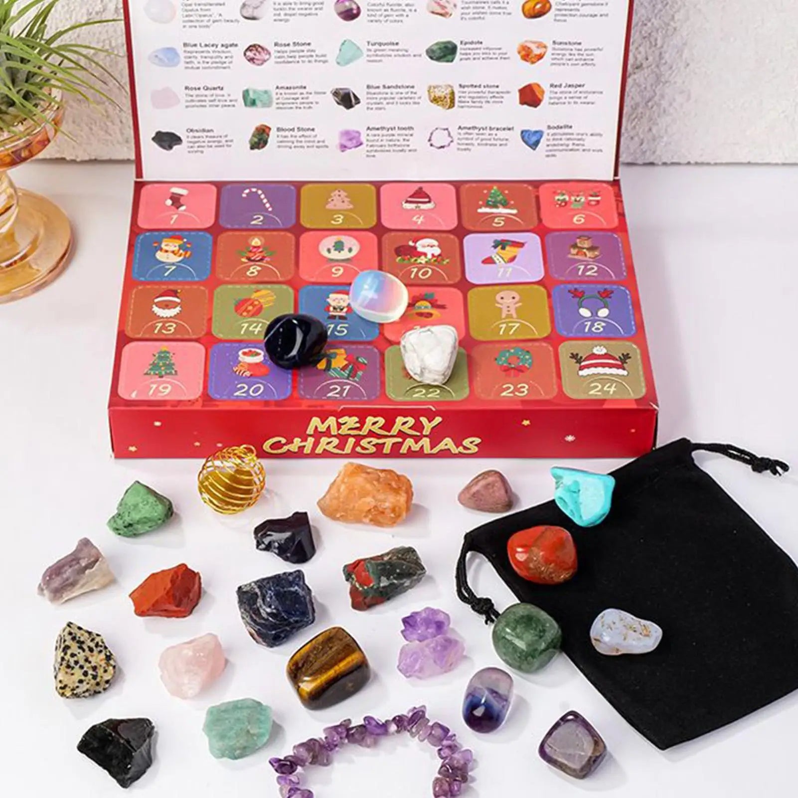 Crystal Calendar Advent 2025 24 Days Christmas Jewelry Kids Countdown Qme