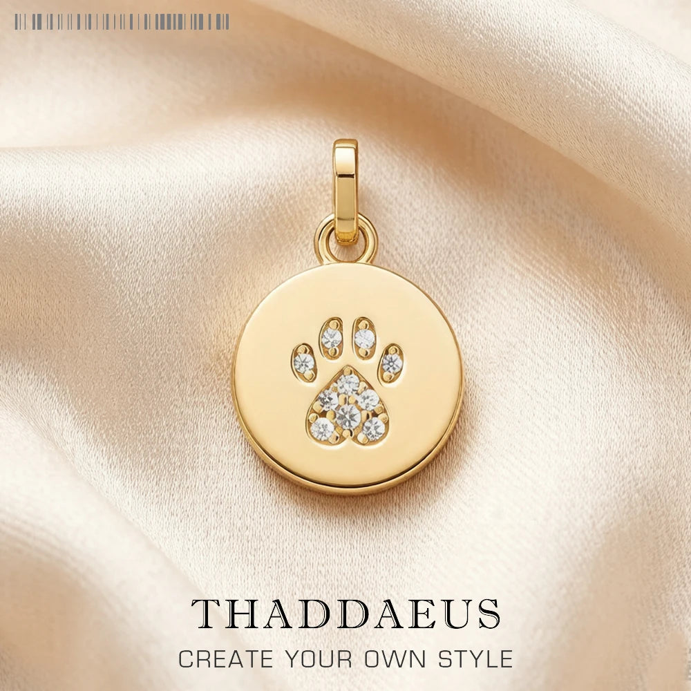 Pendants Disc Cute Little Cat Paw Autumn Jewelry 925 Sterling Silver Gift For Women Pet Qme