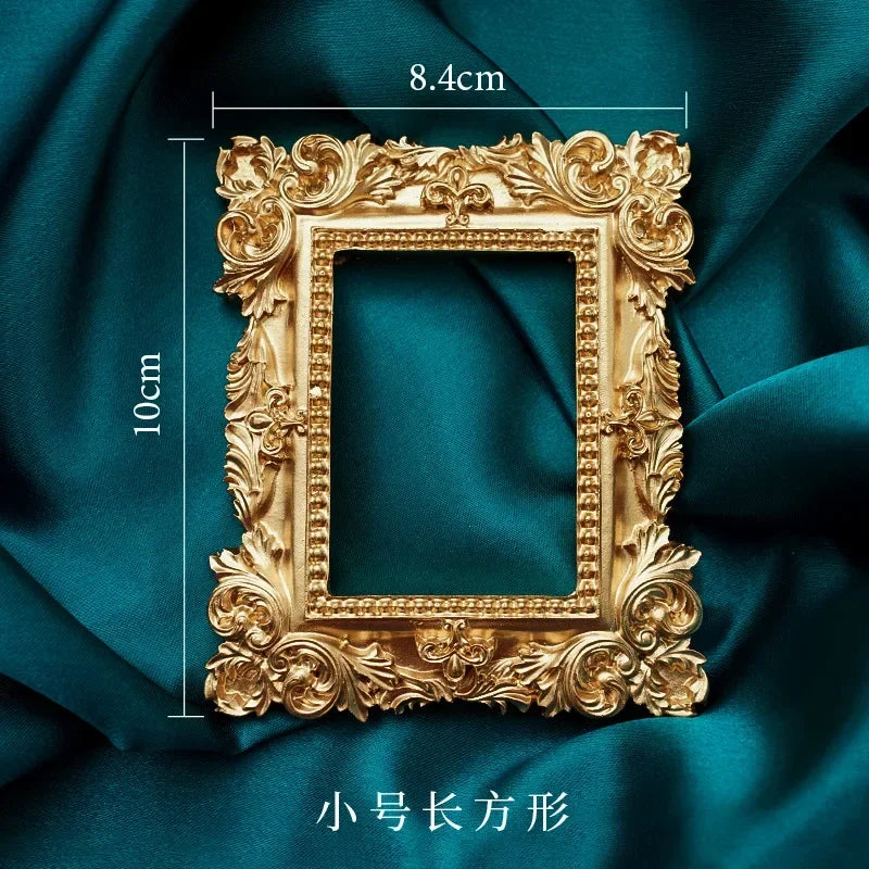 Golden Retro Photo Frame Nail Art Jewelry Decoration Home Decoration Photography Background Shooting Photo Props Qme