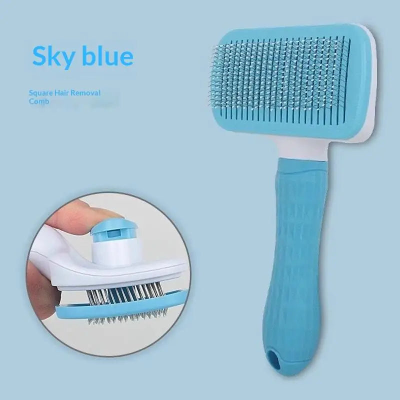 Pet Dog Brush Cat Comb Self Cleaning Pet Hair Remover Brush For Dogs Cats Grooming Tools Pet's Dematting Comb Dogs Accessories Qme A8