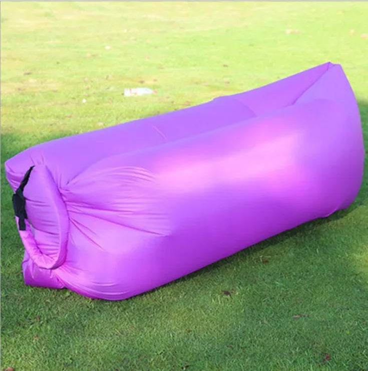 Lazy Inflatable Sofa Portable Beach Camping Air Sofa Air Cushion Outdoor Party Music Festival Adult Inflatable Sleeping Bag Qme PURPLE