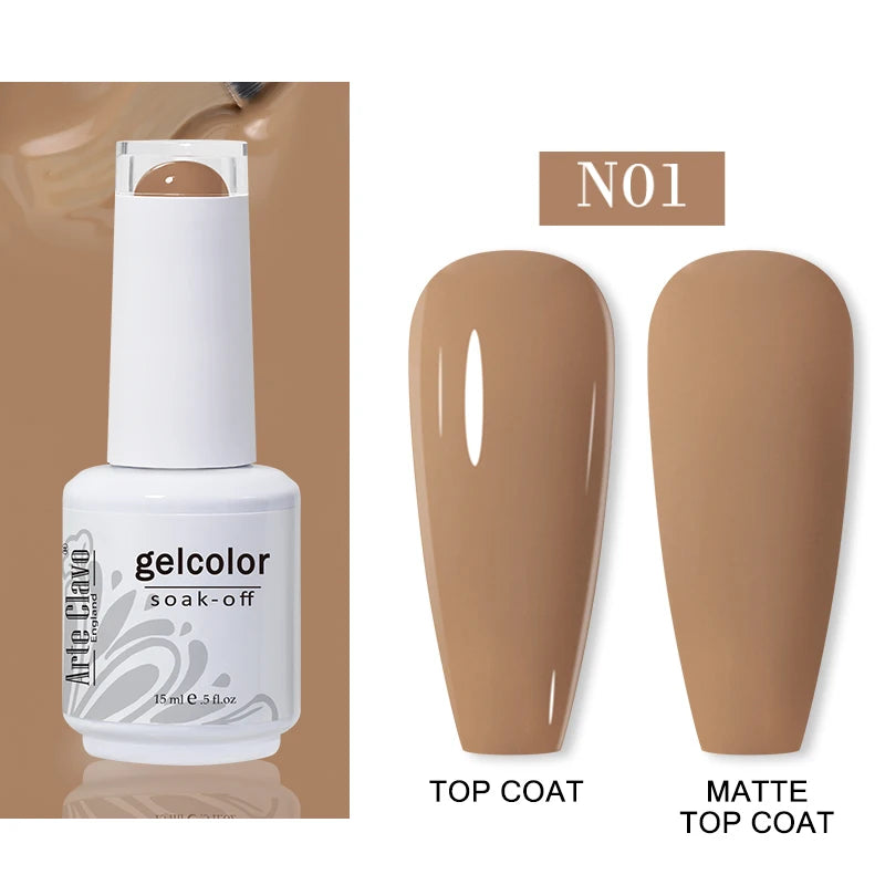 Arte Clavo15ml Gel Nail Polish Art 65 Colors Colorful Soak Off UV