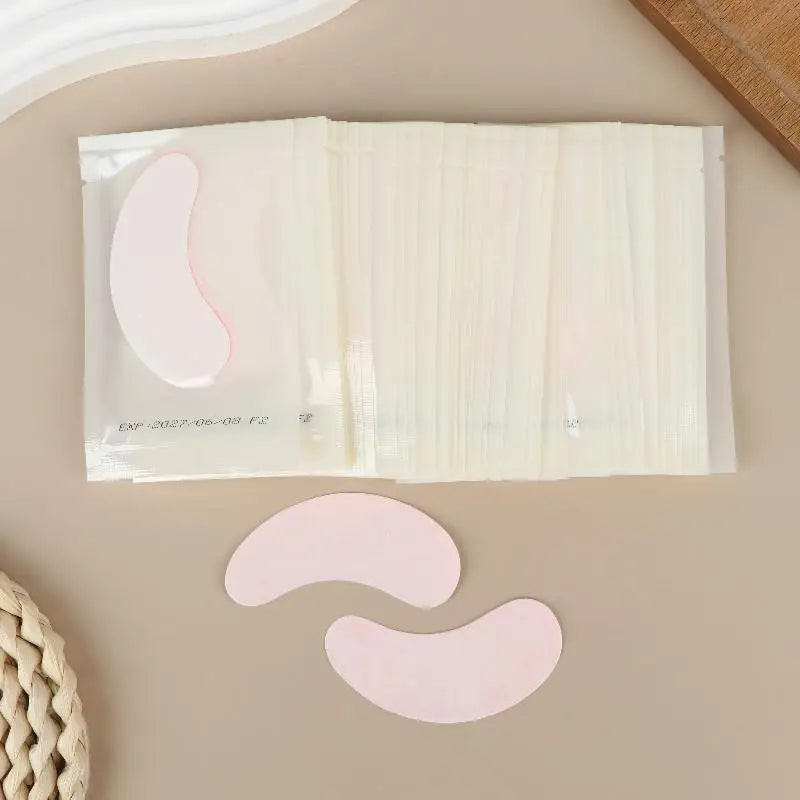 50 Pairs Isolate UV Hydrogel Eyelash Patches Black Lash Gel Pads Qme Pink