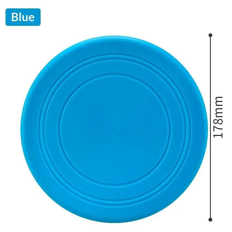Interactive Silicone Flying Saucer Toy Dogs Cats Chew Resistant Disc Qme Blue