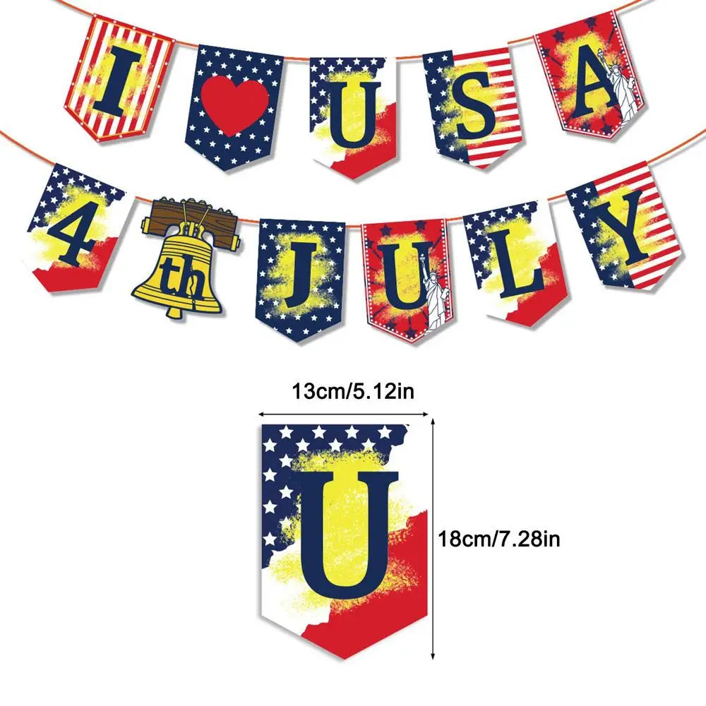 American Flag Pennant Banner Balloons Patriotic Decorations Fourth Of July Decorations Safe Durable White And Blue Decorations Qme A China Mainland