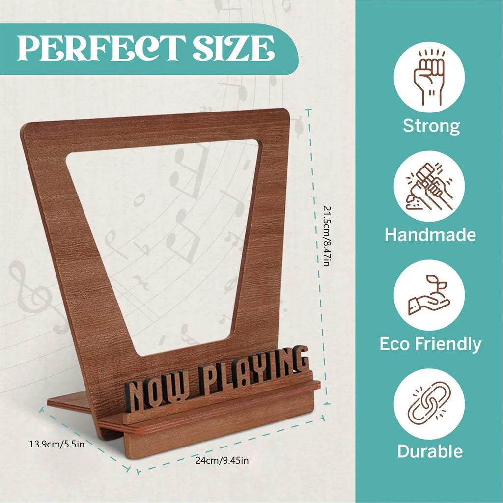 Wooden Record Holder Now Playing Wood Stand Record Storage Rack Minimalist Album File Folder Racks Audio Video Turntables Qme