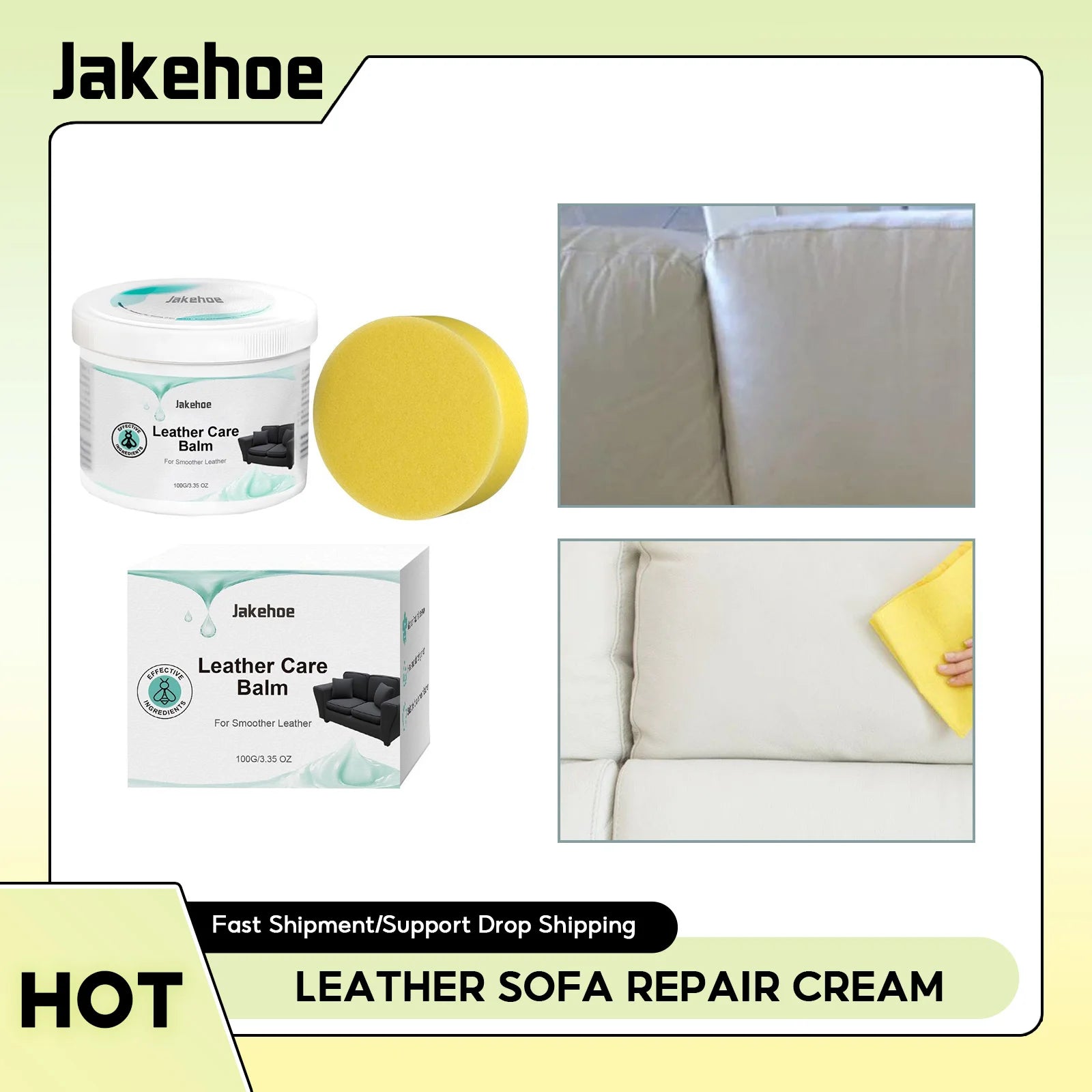 Leather Sofa Repair Cream - Scratch Crack Paint Removal Polishing Decontamination Maintenance Refurbishment Care Wax for Sofas Qme