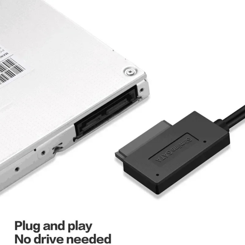 2pcs USB2.0 To Mini Sata II 7+6 13Pin Cable Adapter Converter for Laptop CD/DVD ROM Slimline Drive Qme