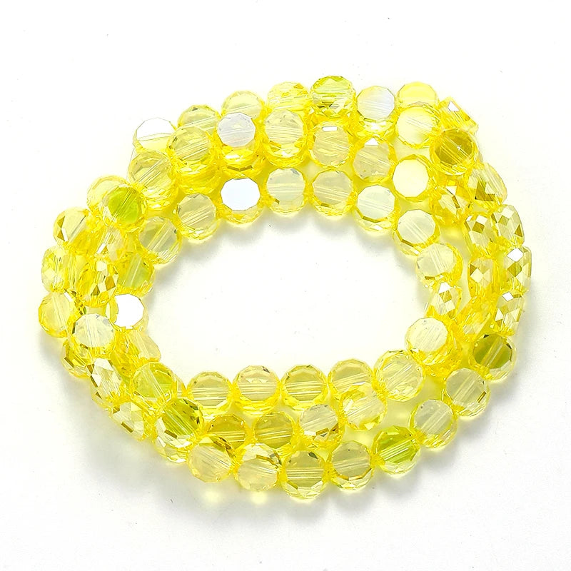 Flat Round Glass Beads Transparent Faceted Glass Spacers Colorful Coin Beads Crystal Loose Beads for Jewelry Making DIY Bracelet Qme Color 11 4mm-145pcs