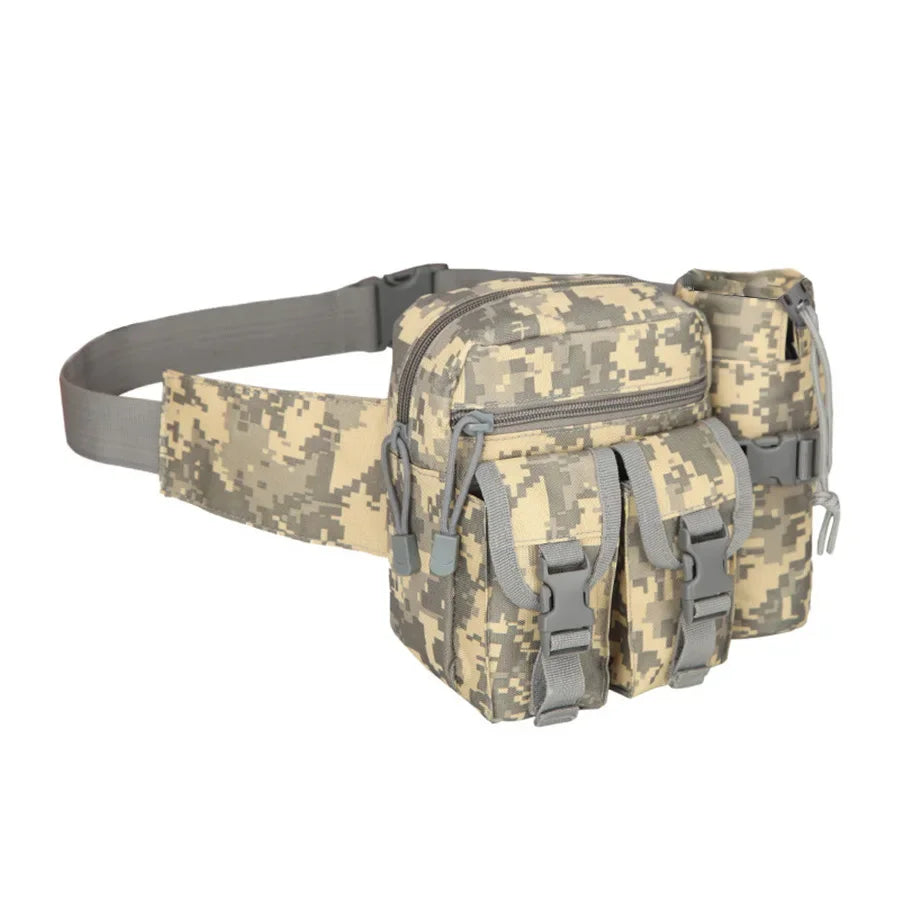 Multi-sport water bottle waist bag is detachable and suitable for outdoor sports such as mountaineering, camping, and hiking Qme ACU