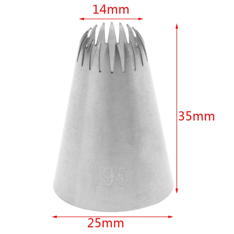 195 19 Teeth Stainless Steel Icing Nozzle Cookie Cream Flower Qme