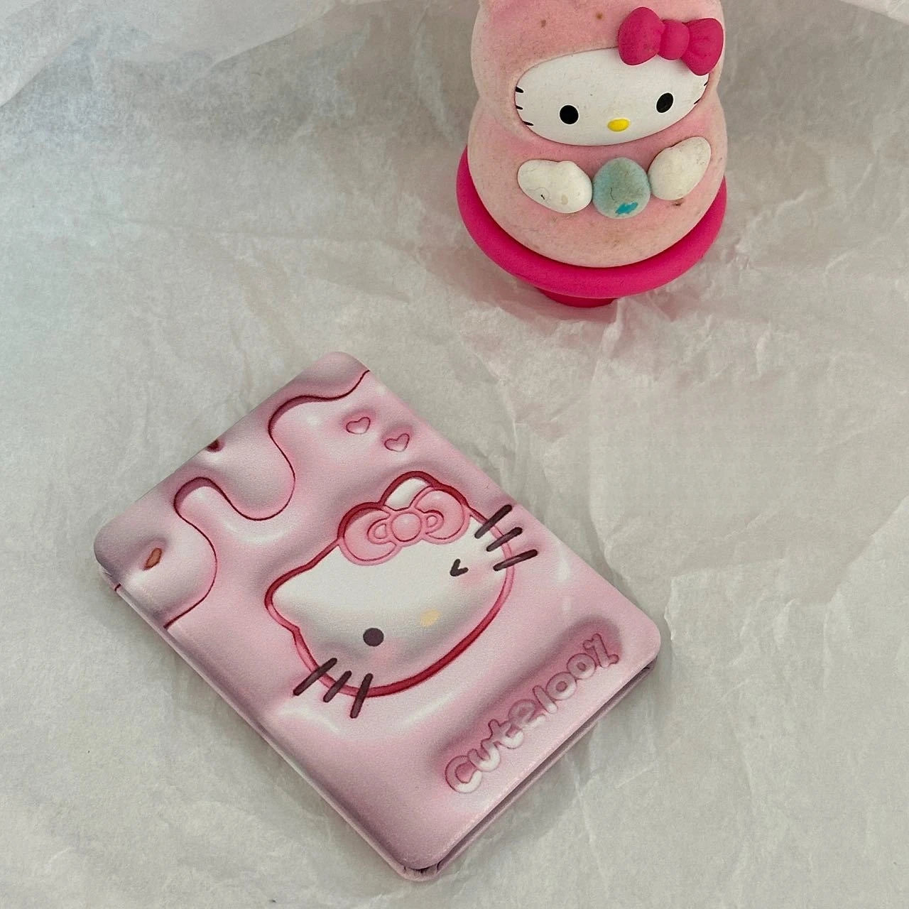 Hello Kitty Folding Mirror Portable Makeup Desk-top Vanity Student Qme 1