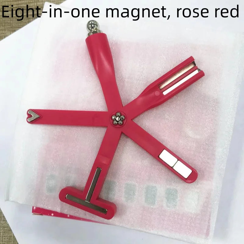 8 in 1 Cat Eye Nail Magnet Multi Functional Starfish Cat Eye Magnet for Nail French Flower Heart Magnet for Cat Eye Gel Polish Qme 1pcs rose red 1