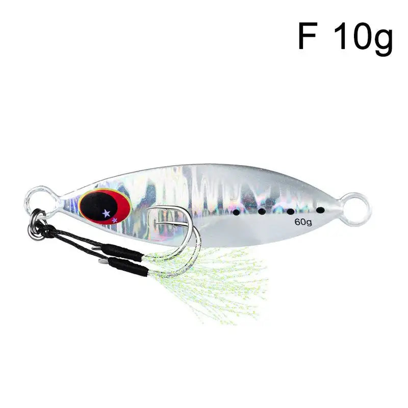 Metal Jig Spoon Lure Artificial Bait Shore Slow Jigging Hard Bass Qme F 10g