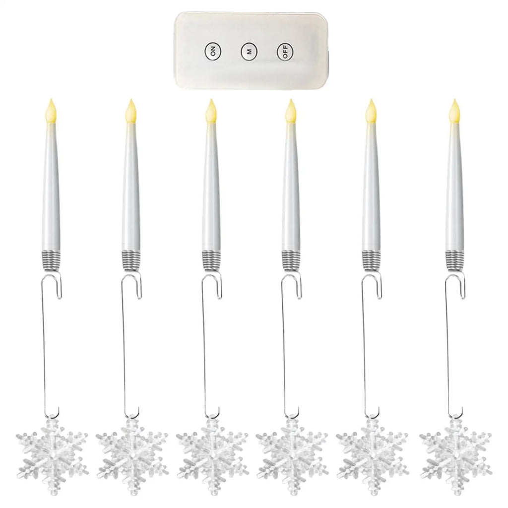 Candles Christmas Tree LED Flameless Holiday Decor 6 Decorations Qme