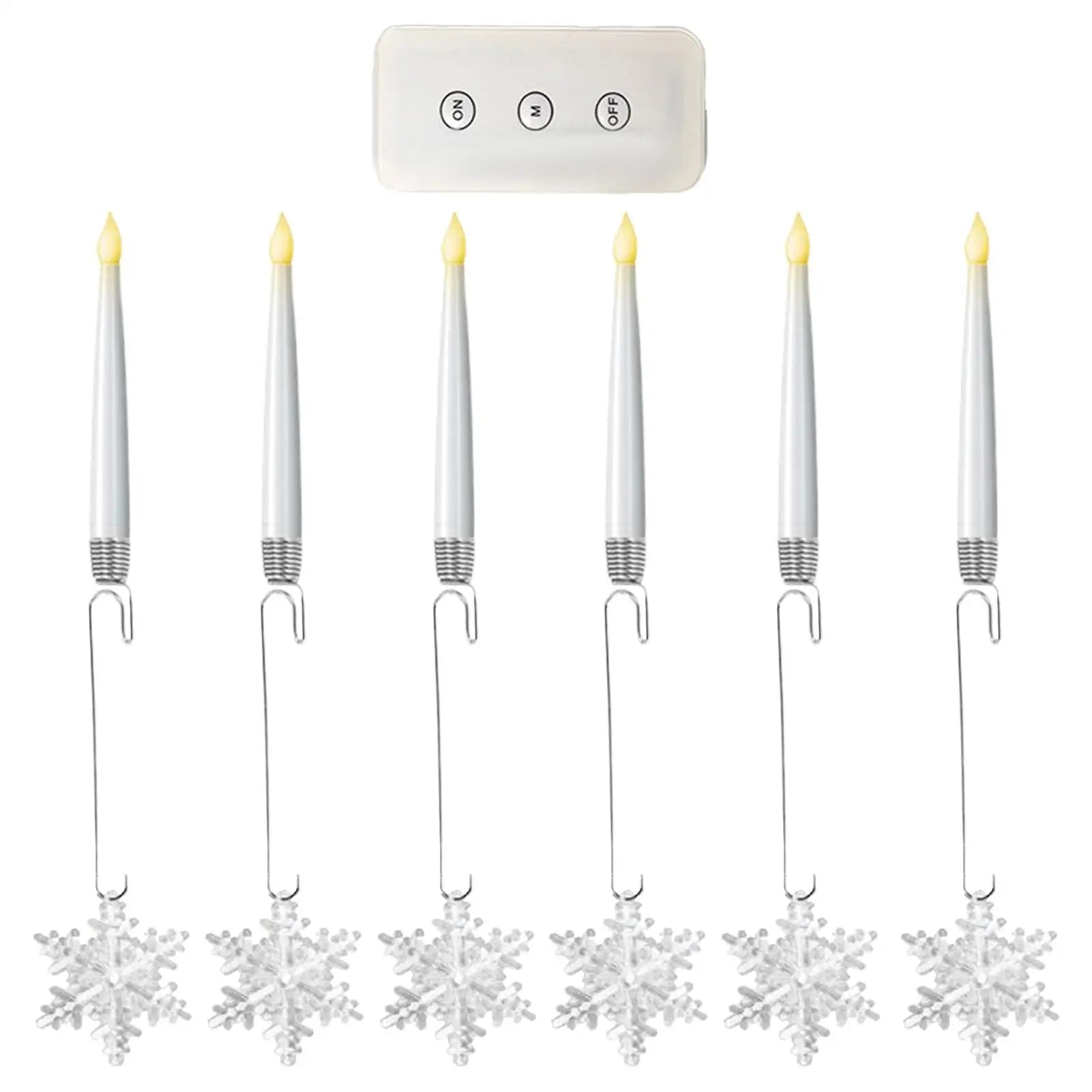 Candles Christmas Tree LED Flameless Holiday Decor 6 Decorations Qme