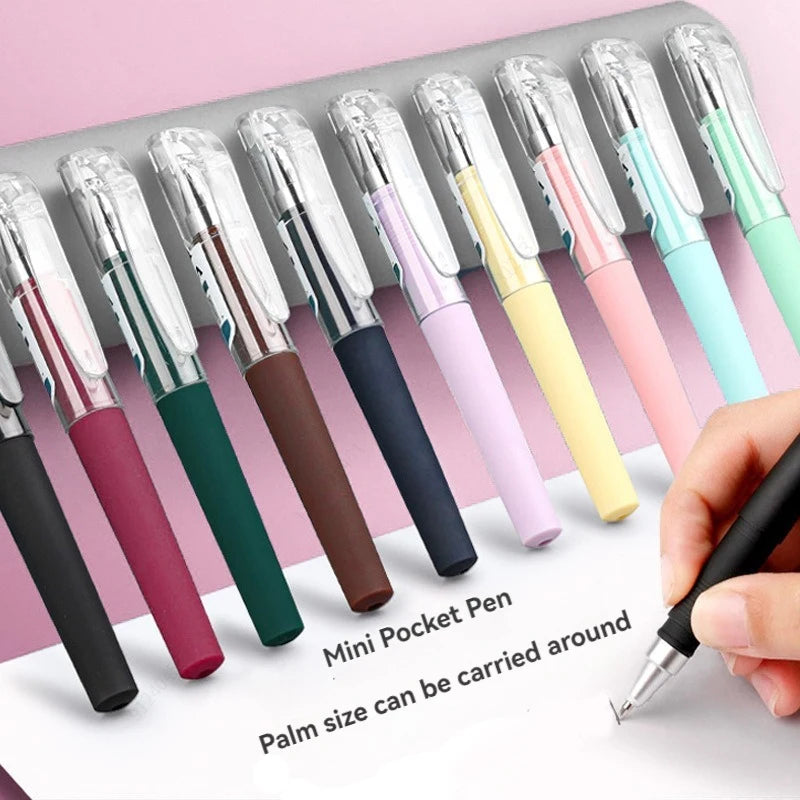 Black 0.5MM Gel Pen refills Set Mini Portable For Business Signature Students Exams Office Stationery Qme