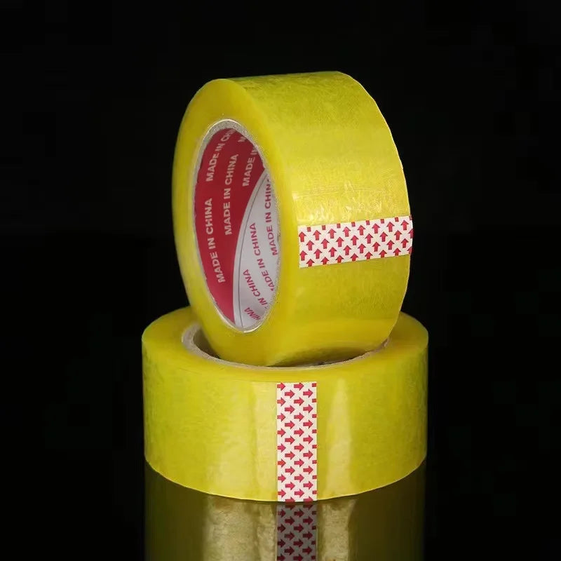 (2Pcs)48mm * 110M Transparent Yellow, Transparent White Tape for Express Packaging of Large Rolls and Thick Box Sealing Qme Transparent color