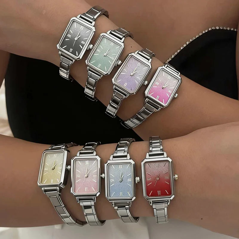 New2026 Y2K Funny Crab and Square Shape High Quality Stainless Steel Watch DIY 9MM Charm Women Men's Bracelet Watch Head Jewelry Qme
