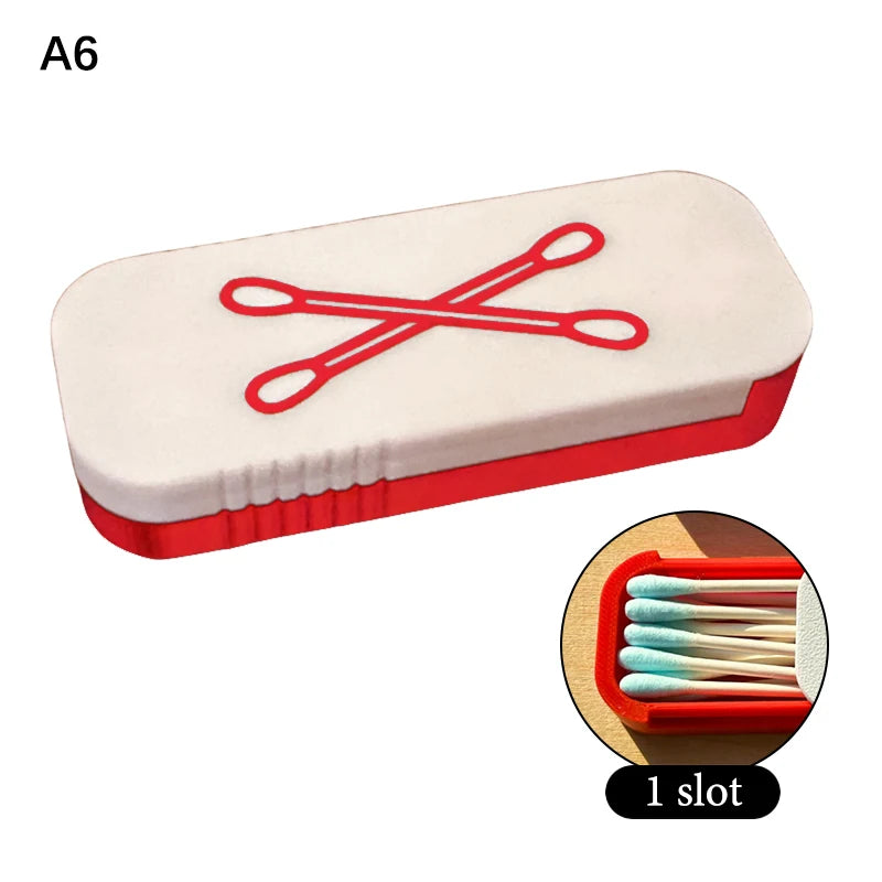 Mini Sliding Cotton Swab Storage Box Portable Case Travel Daily Use Qme A6