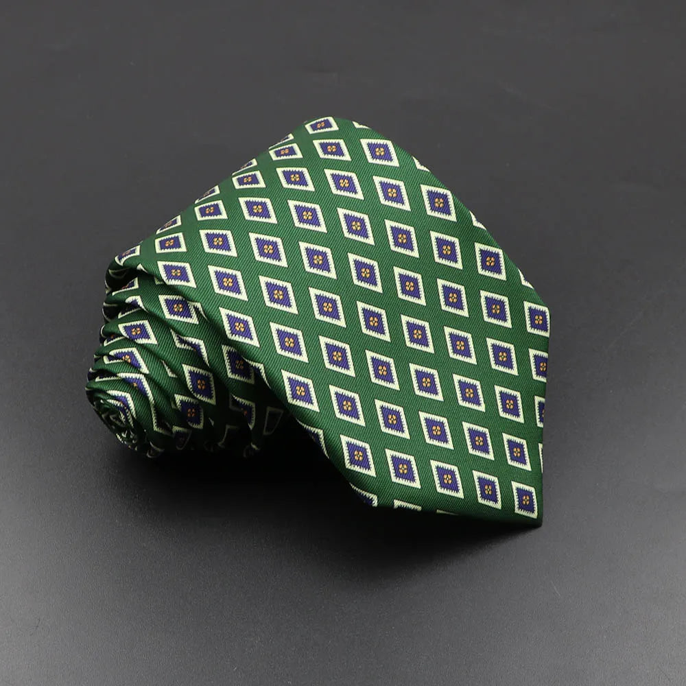 Men's Fashion Silk Tie Soft Novelty Necktie Blue Green Orange Ties