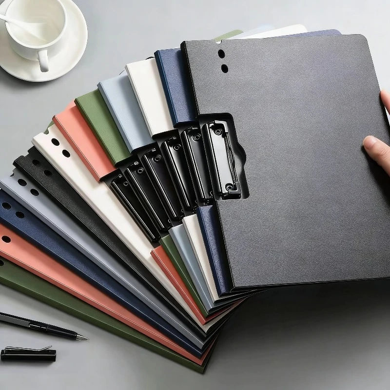 A4 Foldable Clipboard 360 Double Metal Clips Horizontal Vertical Pen Qme