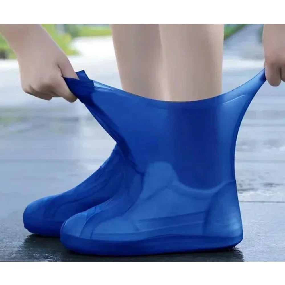1 Pair Latex Waterproof Shoe Covers Lip-resistant Rubber Rain Boot Qme