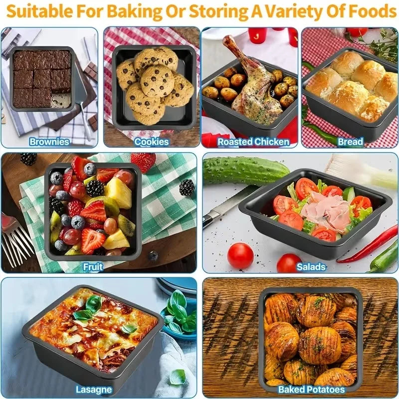 Carbon Steel Baking Pan Non-stick Cookie Cake Sheet Bread Pastries Qme