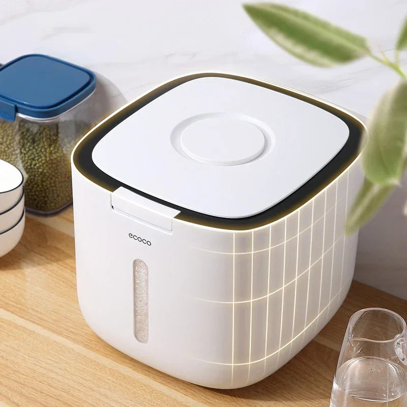 5/10 Kg Kitchen Collection Nano Bucket Rice Storage Container Flip Top Food Storage Bin Container Sealed Rice Bucket Qme